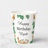 Wild One Safari Animal Birthday Cup Papieren Bekers (Voorkant)