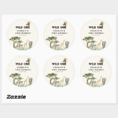 Wild One Safari Animal Birthday Ronde Sticker (Vel)