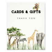Wild One Safari Animal Birthday Table Top Sign Foto Afdruk (Voorkant)