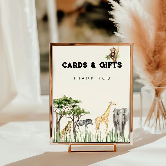 Wild One Safari Animal Birthday Table Top Sign Foto Afdruk