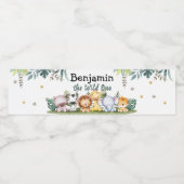 Wild One Safari Animal Birthday Water Flacon Label Waterfles Etiket (Enkel label)