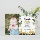 Wild One Safari Animal Dank u wel briefkaart (Staand voorkant)