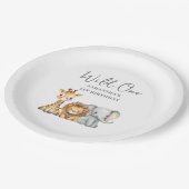 Wild One Safari Animal eerste verjaardag Papieren Bordje (Gekanteld)