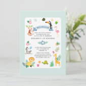 Wild One Safari Animal Gender Neutral 1st Birthday Kaart (Staand voorkant)