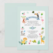 Wild One Safari Animal Gender Neutral 1st Birthday Kaart (Voorkant / Achterkant)