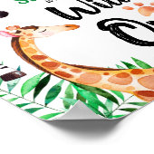 Wild One Safari Animal Kinder 1e verjaardag Poster (Hoek)