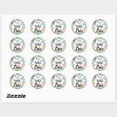 Wild One Safari Animal Kinder 1e verjaardag Ronde Sticker (Vel)