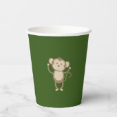 Wild One Safari Animal Monkey Baby shower Papieren Bekers (Achterkant)