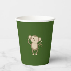 Wild One Safari Animal Monkey Baby shower Papieren Bekers