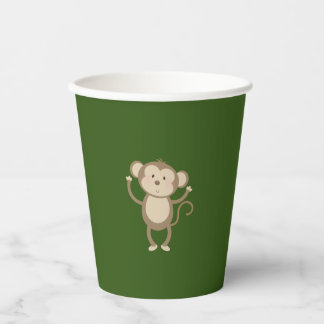 Wild One Safari Animal Monkey Baby shower Papieren Bekers