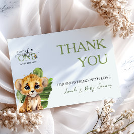 Wild One Safari Animal Oerwoud Baby shower Bedankkaart