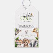 Wild One Safari Animal Oerwoud Baby shower Favorie Cadeaulabel (Voorkant)