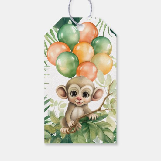 Wild One Safari Animal Oerwoud Baby shower Favorie Cadeaulabel (Achterkant)
