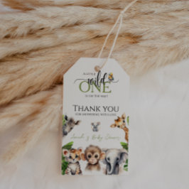 Wild One Safari Animal Oerwoud Baby shower Favorie Cadeaulabel