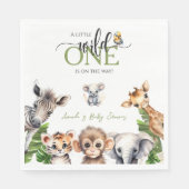 Wild One Safari Animal Oerwoud Baby shower Servet (Voorkant)
