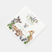 Wild One Safari Animal Oerwoud Baby shower Servet (Hoek)
