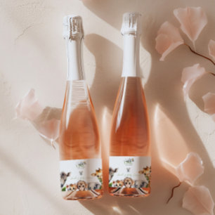 Wild One Safari Animal Oerwoud Baby shower Sparkling Wijnetiket