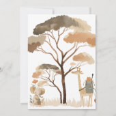 Wild One Safari Animals 1e verjaardag Kaart (Achterkant)