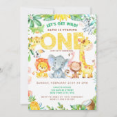Wild One Safari Animals 1st Birthday Boys Kaart (Voorkant)