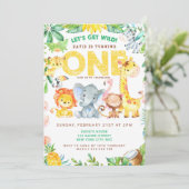 Wild One Safari Animals 1st Birthday Boys Kaart (Staand voorkant)