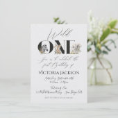 Wild One safari Animals 1st Birthday Invitation Kaart (Staand voorkant)
