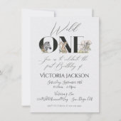Wild One safari Animals 1st Birthday Invitation Kaart (Voorkant)