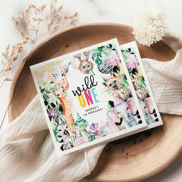 Wild One Safari Animals 1ste verjaardag Servet