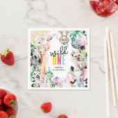 Wild One Safari Animals 1ste verjaardag Servet (Insitu)