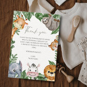 Wild One Safari Animals Baby shower Bedankkaart