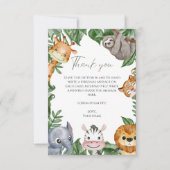 Wild One Safari Animals Baby shower Bedankkaart (Voorkant)