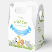 Wild One Safari Animals Baby shower Boy Bedankdoosjes (Geopend)