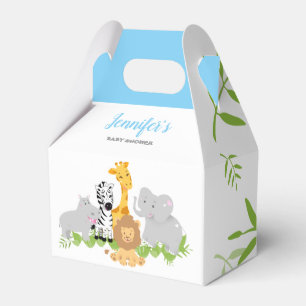 Wild One Safari Animals Baby shower Boy Favor Box Bedankdoosjes