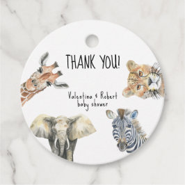 Wild One Safari Animals Baby shower Dank u Bedankjes Labels