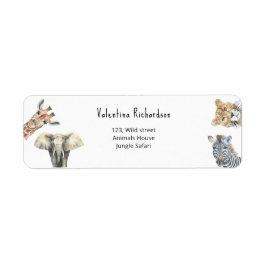 Wild One Safari Animals Baby shower Etiket