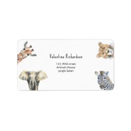 Wild One Safari Animals Baby shower Etiket