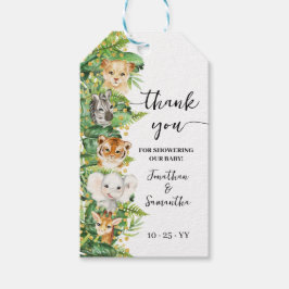 Wild One Safari Animals Baby shower Favor Tag Cadeaulabel