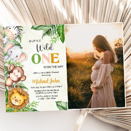 Wild One Safari Animals Baby shower Foto Kaart