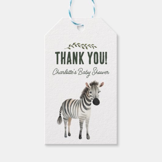 Wild One Safari Animals Baby shower Hartelijk dank Cadeaulabel (Voorkant)