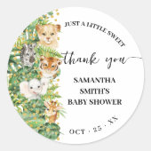 Wild One Safari Animals Baby shower Hartelijk dank Ronde Sticker (Voorkant)