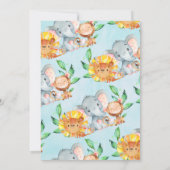 Wild One Safari Animals Baby shower Invitation Kaart (Achterkant)