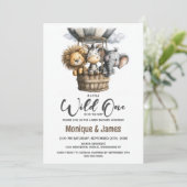 Wild One Safari Animals Baby Shower Kaart (Staand voorkant)