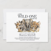 Wild One Safari Animals Baby shower Kaart (Voorkant)