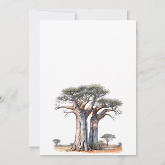 Wild One Safari Animals Baby shower Kaart (Achterkant)