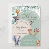 Wild One Safari Animals Baby shower Kaart (Voorkant)