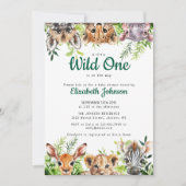 Wild One Safari Animals Baby shower Kaart (Voorkant)