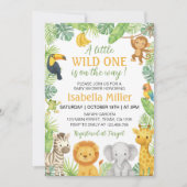 Wild One Safari Animals Baby Shower Kaart (Voorkant)