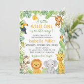 Wild One Safari Animals Baby Shower Kaart (Staand voorkant)