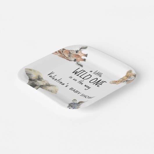 Wild One Safari Animals Baby shower Papieren Bordje (Gebogen)