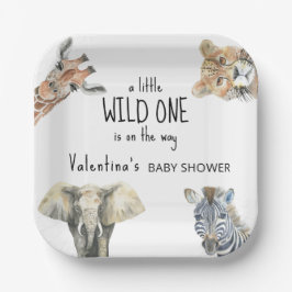 Wild One Safari Animals Baby shower Papieren Bordje