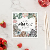 Wild One Safari Animals Baby shower Party Servet (Insitu)